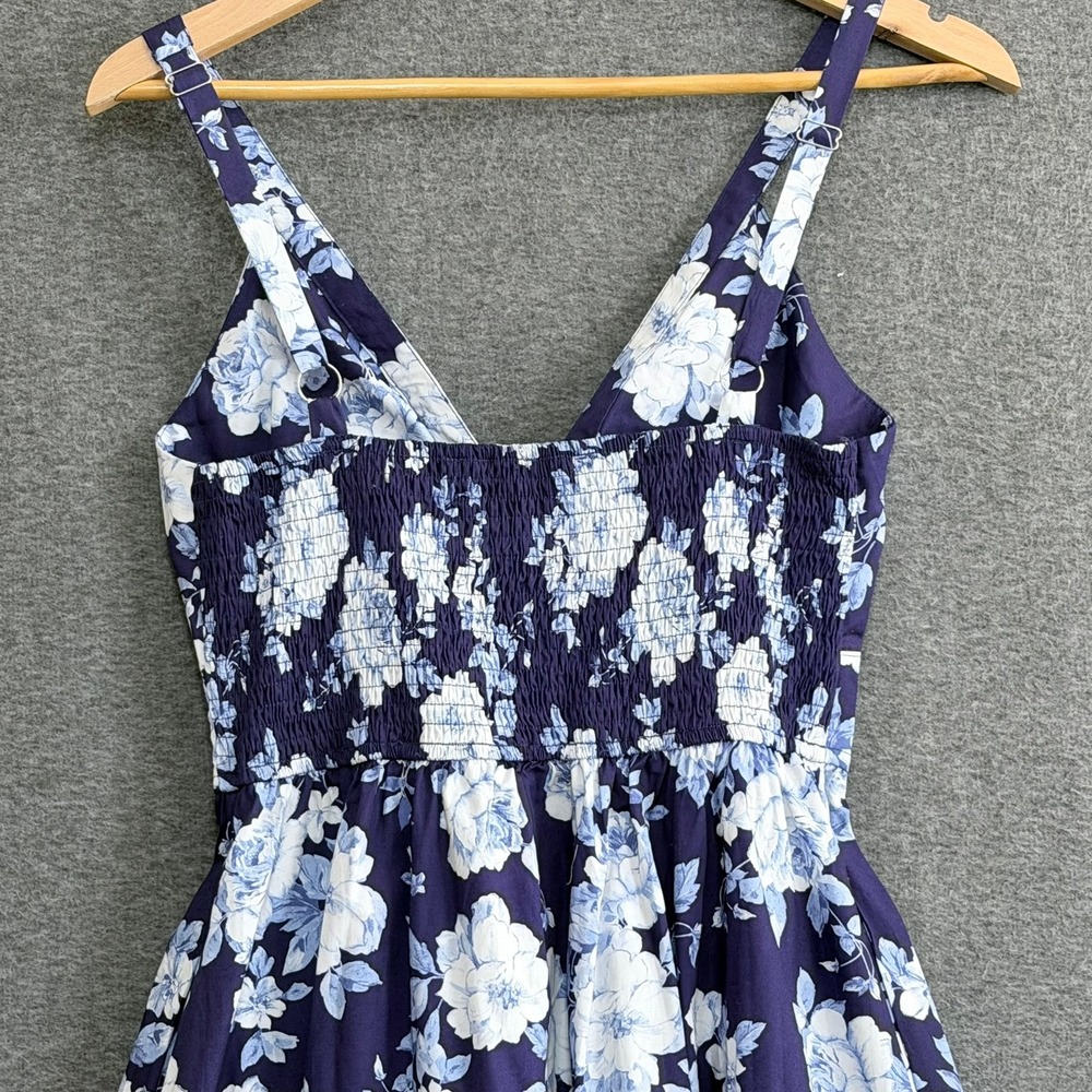 Meet Me in Santorini Floral Smocked Midi Dress Size S Resortcore Tomato Girl - Picture 6 of 9